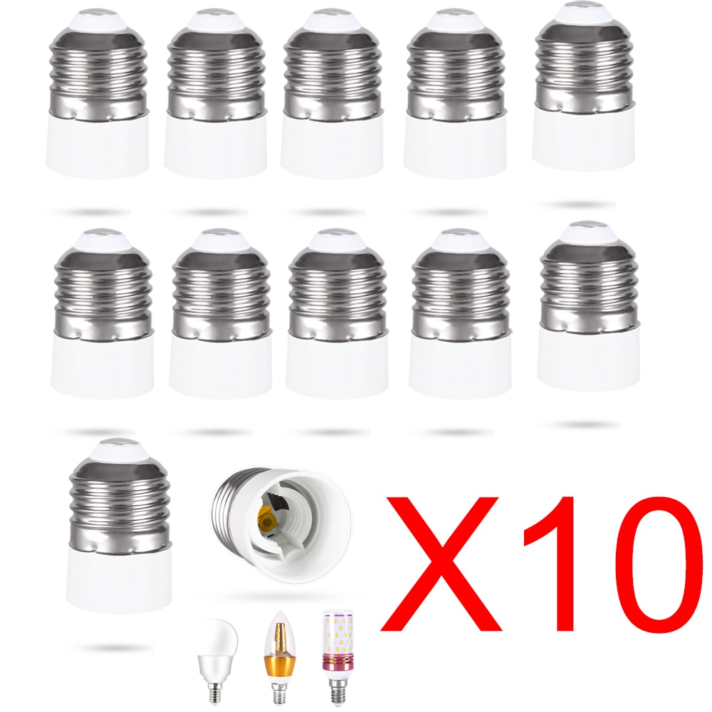 10PCS e27에 E14 램프 홀더 변환기 소켓 전구 램프 홀더 어댑터 플러그 extender LED 전구 기본 난연